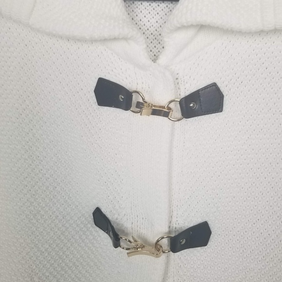 JM Collection Jackets & Coats Jm White Textured Sweater Jacket